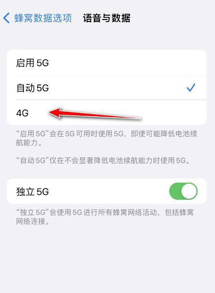 iPhone13Pro怎么切换成4g网络？